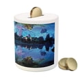thumbnail image 3 of Natural Cave Piggy Bank, Pattern of Reed Flute Cistern Artifical Crystal Palace Myst Space Image Print, Ceramic Coin Bank Money Box for Cash Saving, 3.6" X 3.2", Blue, by Ambesonne, 3 of 4