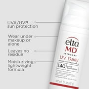 EltaMD UV مرطب واقي الشمس اليومي SPF 40 للوجه مع أكسيد الزنك، مرطب الوجه اليومي مع SPF، واقي الشمس، مضخة 1.7 أونصة