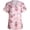 Pink Strawberry Shortcake Cats & Bows, variant on Strawberry Shortcake Womens Scrub Tops - Work Uniform Short Sleeve V Neck Tops for Women