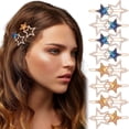thumbnail image 1 of Mxxipp 8 pasadores de pelo con forma de estrella para mujer, con cristales brillantes y diamantes de imitación, antideslizantes, doble estrella, accesorios para cabello largo, corto, recto, rizado, az, 1 of 4