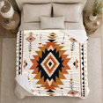 thumbnail image 5 of Southwest American Indian Geometric Diamond Pattern, Dramatic Artistic Scene, Warm Flannel Blanket for Home Library and Reading Nook, Art Lovers Housewarming Gift, Artistic Home Decor, 5 of 9