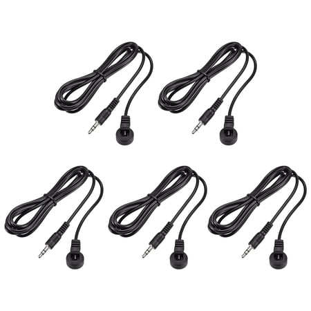 Unique Bargains IR Infrared Receiver Extender Cable 0.14 Jack 4.9FT Long 26ft Receiving Distance Black 5Pcs