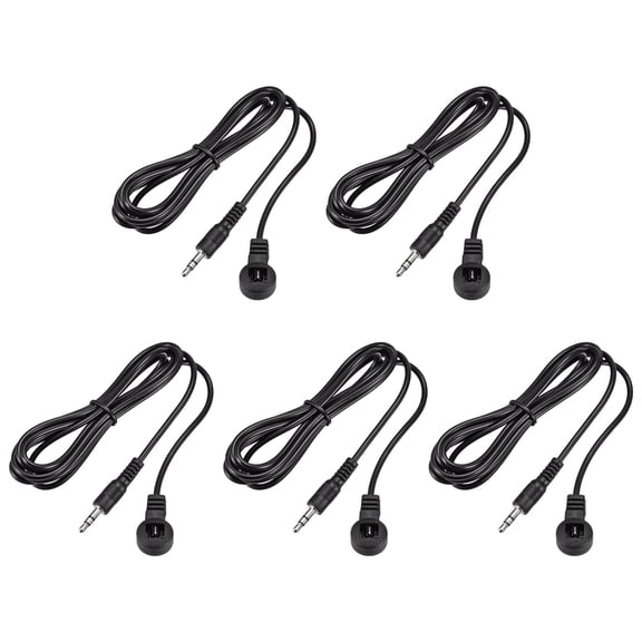 Unique Bargains IR Infrared Receiver Extender Cable 0.14' Jack 4.9FT Long 26ft Receiving Distance Black 5Pcs