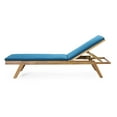 thumbnail image 6 of Noble House Bexley Cushion Acacia Wood Outdoor Chaise Lounge - Set of 2, Teak/Blue, 6 of 8