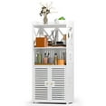 thumbnail image 3 of Bathroom Storage Cabinet, Freestanding Bathroom Cabinet with Open Storage, Kitchen Pantry Cabinet with Doors, Bathroom Floor Cabinet with Door & Shelves (White)-White, 3 of 14