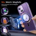 thumbnail image 3 of for iPhone 14 Case [Not Yellowing] [Military Grade Protection] [No.1 Strong Magnets] Magnetic Metal Matte Built-in Compatible with MagSafe Stand Case 6.1 inch 2022, Deep Purple, 3 of 12