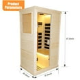 thumbnail image 5 of HOSAUNA Infrared Home Sauna Room,Personal  Low-EMF Spruce Wooden Indoor Sauna Spa,900W/110V Heaters, 10 Minutes Pre-Warm up, with Bluetooth Music Player, Ambient Light, and Speaker, 5 of 7