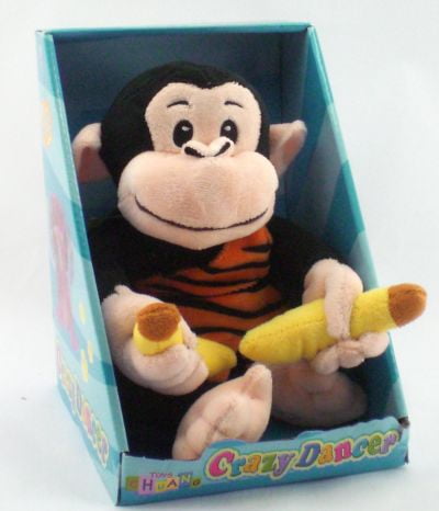 monkey with a banana toy