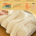 thumbnail image 4 of Electric Heated Blanket Throw 50" x 60" Soft Ribbed Faux Fur Flannel Fast Heating 12 Heat Levels 1–12H Timer & Overheat Protection & Auto Shut-Off & ETL FCC & Machine Washable Heated Throw (White), 4 of 8