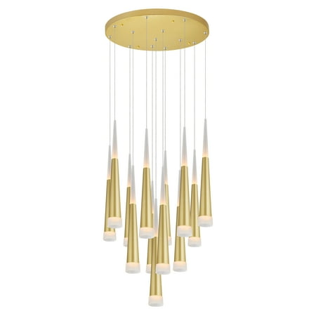 

LED Multi Light Pendant With Satin Gold Finish