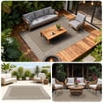 thumbnail image 4 of Garvee Area Rug 9x12ft Bordered Striped Carpet, Stain Resistant Machine Washable Rug Flat Woven Indoor Outdoor Rug with TPR Backing for Patio Balcony Bedroom Living Room, Beige, 4 of 8