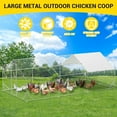 thumbnail image 5 of Large Metal Chicken Coop, 9.8' W x 19.7' L x 6.6' H Walk-in Poultry Cage,Spire Chicken Pens Outdoor with Top, Chicken Run Pen House with Waterproof Anti-Ultraviolet Cover for Yard, Outdoor Farm, 5 of 9