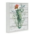 thumbnail image 5 of Stupell Industries Christmas Seahorse with Santa Hat Nature Painting White Framed Art Print Wall Art, 17 x 17, 5 of 9