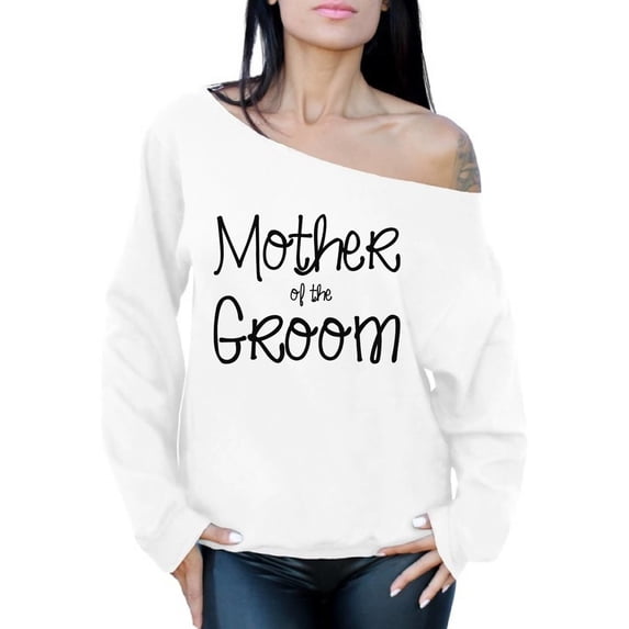 Awkward Styles Women's Mother Of The Groom Cool Graphic Off Shoulder Tops Oversized Sweatshirt Bridal Bachelorette Party
