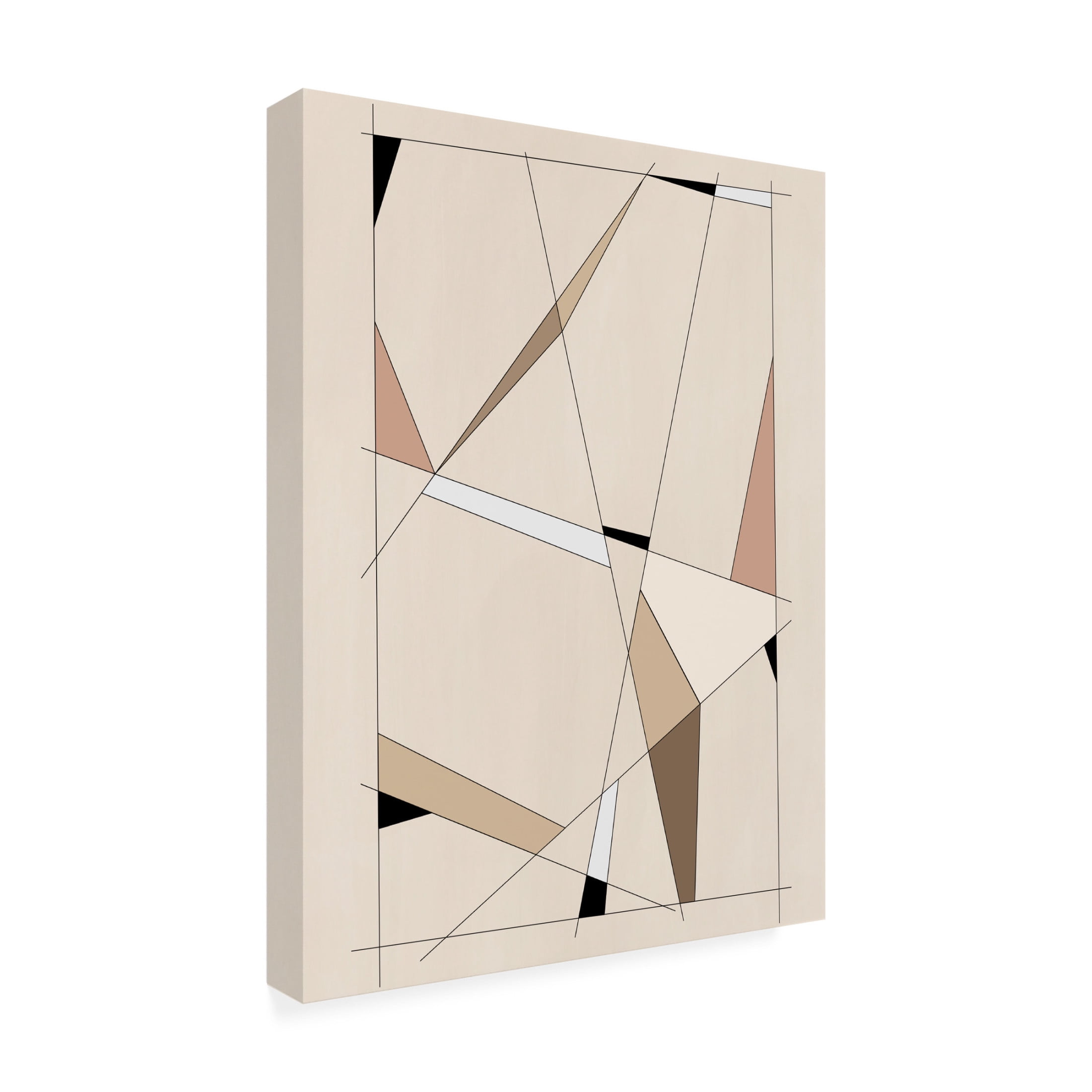 Trademark Fine Art Elena Ristova  Geometric Beige art No.1 Canvas Wall Art