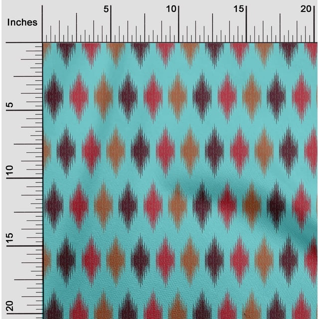 oneOone Viscose Chiffon Fabric Argyle Ikat Print Sewing Fabric BTY 42 Inch Wide