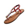 thumbnail image 3 of Domuza Sandals Women Flat Shoes Summer Bohemian Toe-Separator Sandals Casual Comfortable Beach Flip Flops with Elastic Band Blue 8.5（EU-41）, 3 of 6