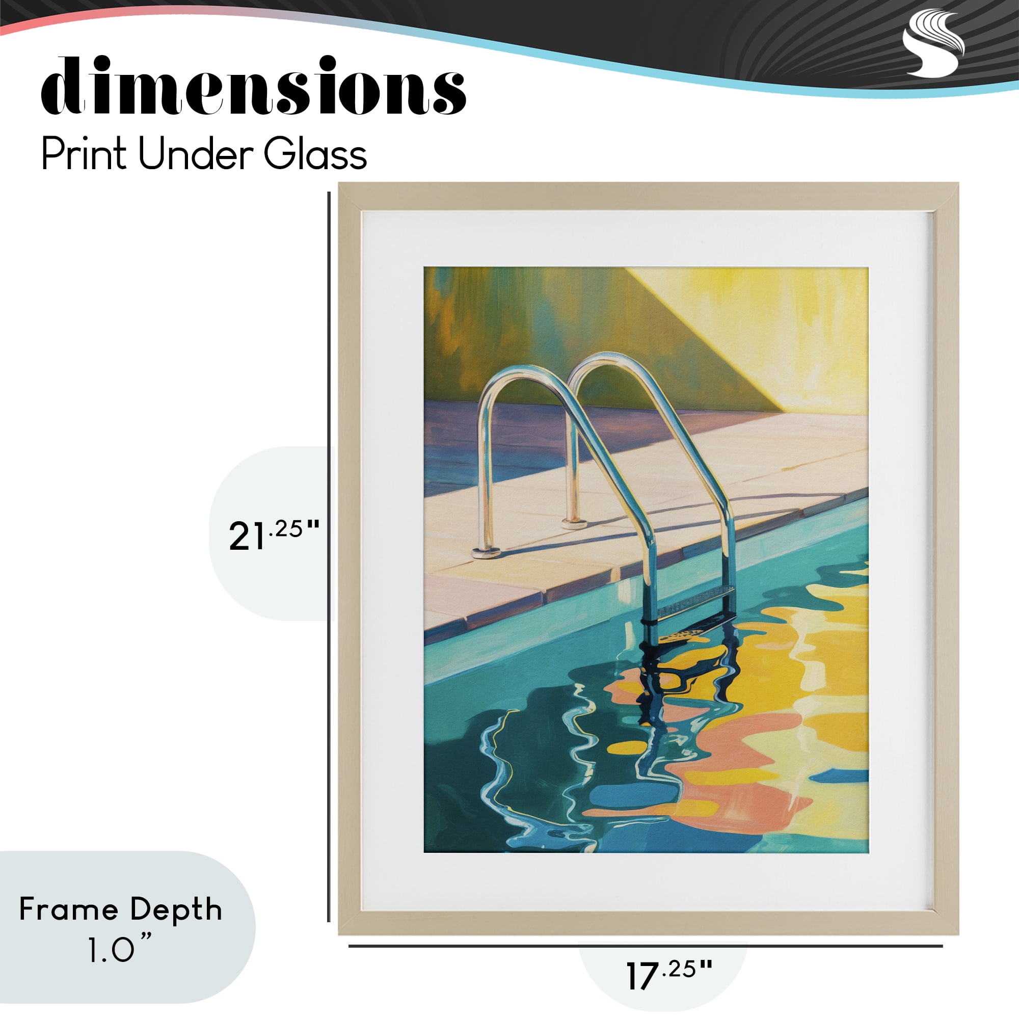 Stupell Industries Pool Ladder At Sunset Birch Framed Print Under Glass, design by Andreas Magnusson