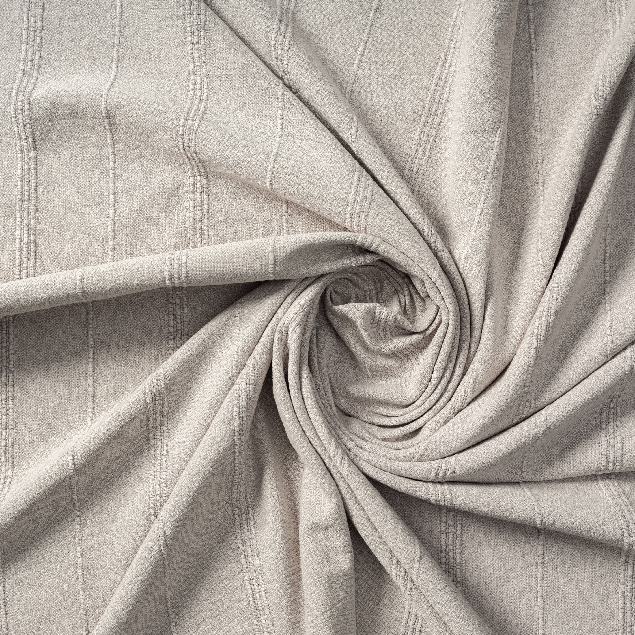 Ox Bay Sarra Beige Striped Fringed Ultra-Soft Turkish Cotton Reversible Throw Blanket, 50" x 60"