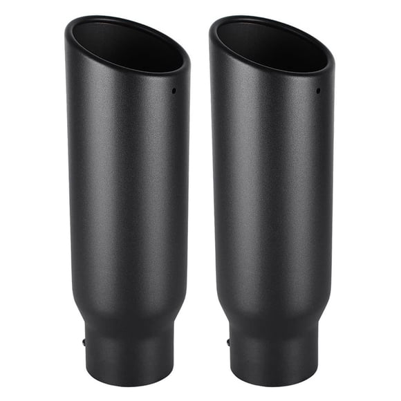 2X 3 Inch Black Exhaust Tip, 3 Inch Inside Diameter Exhaust Tailpipe Tip for Truck, 3 x 4 x 12 Inch Bolt/Clamp on Design,2 * Exhaust Tip,black
