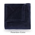 Sunbeam Microplush Electric Heated Blanket, Poseidon Blue, Twin