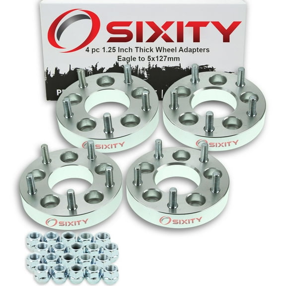 Sixity Auto 4 pc 5x114.3mm to 5x127mm Wheel Spacers Adapters 1.25" compatible with Eagle Talon Vision