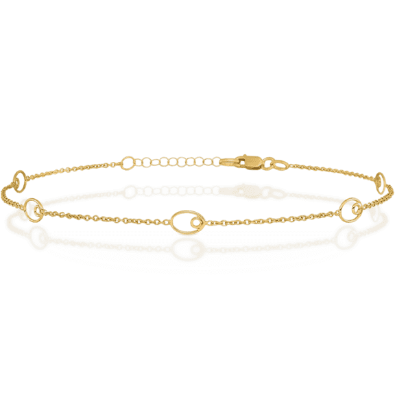 14K Solid Yellow Gold Anklet Summer Beach Foot Ankle Bracelet