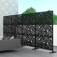 thumbnail image 5 of POSHIONS Privacy Screen Freestanding Room Divider Outdoor Privacy Metal Fence Panel Series Black 6.3 ft. H X 4 ft. W, 5 of 6