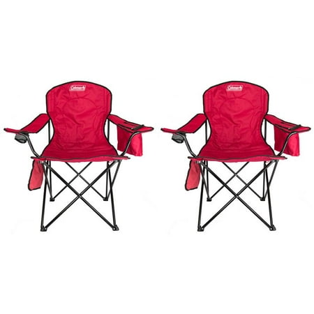 Coleman Cooler Quad Chair - 2-Pack Coleman Cooler Quad Chairs With Built-In Cooler, Red | 2 x 2000020264