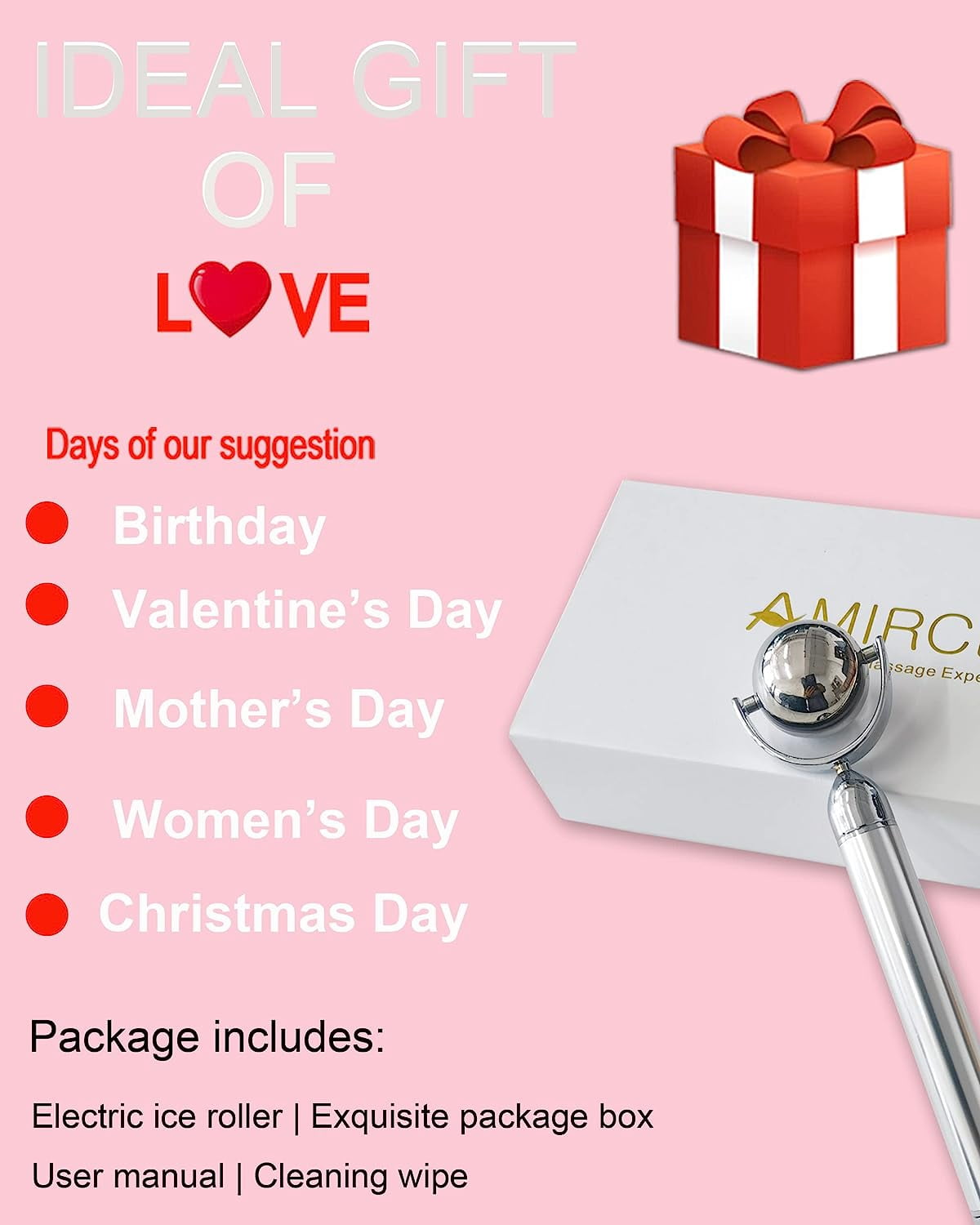 *Electric Ice Roller for Face and Eye, Amirce Facial Ice Roller Beauty Tools, Electric Massage Ice Roller for Puffiness, Ice Face Eye Massage Roller, Skin Care Tools*