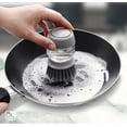 thumbnail image 4 of Brosse à Vaisselle Grise avec Distributeur de Liquide Vaisselle Rechargeable et Support de Rangement, 4 of 4