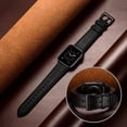 thumbnail image 5 of BANDOVA Premium Leather Band Compatible with Apple Watch 38/40/41/42mm(Series 11/10), Classic Business Replacement Strap for Women Men, Black, 5 of 7