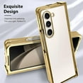thumbnail image 3 of for Samsung Galaxy Z Fold 5 Case Plating Frame Electroplate Clear Luxury Elegant Case Camera Protector Soft TPU Shockproof Protective 3 PCS Anti-Skid Galaxy Z Fold 5 Case -Gold, 3 of 6