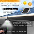 thumbnail image 3 of 100Leds 1200LM Indoor Outdoor Solar Light,3 Mode Solar Hanging Light,Adjustable Solar Panel,4 Brightness, 3 of 4