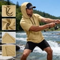 thumbnail image 2 of Short Sleeve Hoodies for Men Comfort Lightweight Athletic Gym Workout Sweatshirt Hooded Fishing Shirt Pullover Hoodie, 2XL, 2 of 7