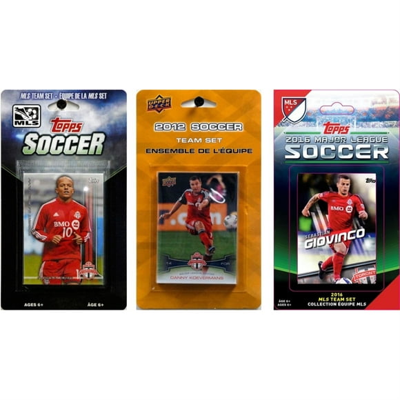 MLS Toronto FC 3 Jeux de Cartes à Collectionner Différents, Blanc