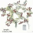 thumbnail image 3 of Nkmbld Prelit Christmas Garland, Lighted Christmas Berry Garland Frosted Red Berry LED Decor Battery Operated Festive Indoor Or Outdoor Wreath, 3 of 8