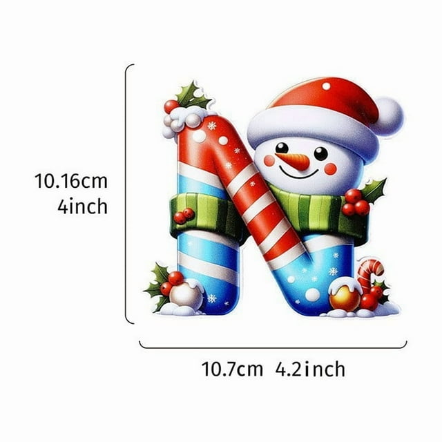 Adorno colgante de acrílico 2D con forma de muñeco de nieve navideño con letras para festivales navideños, colgante para árbol de Navidad.