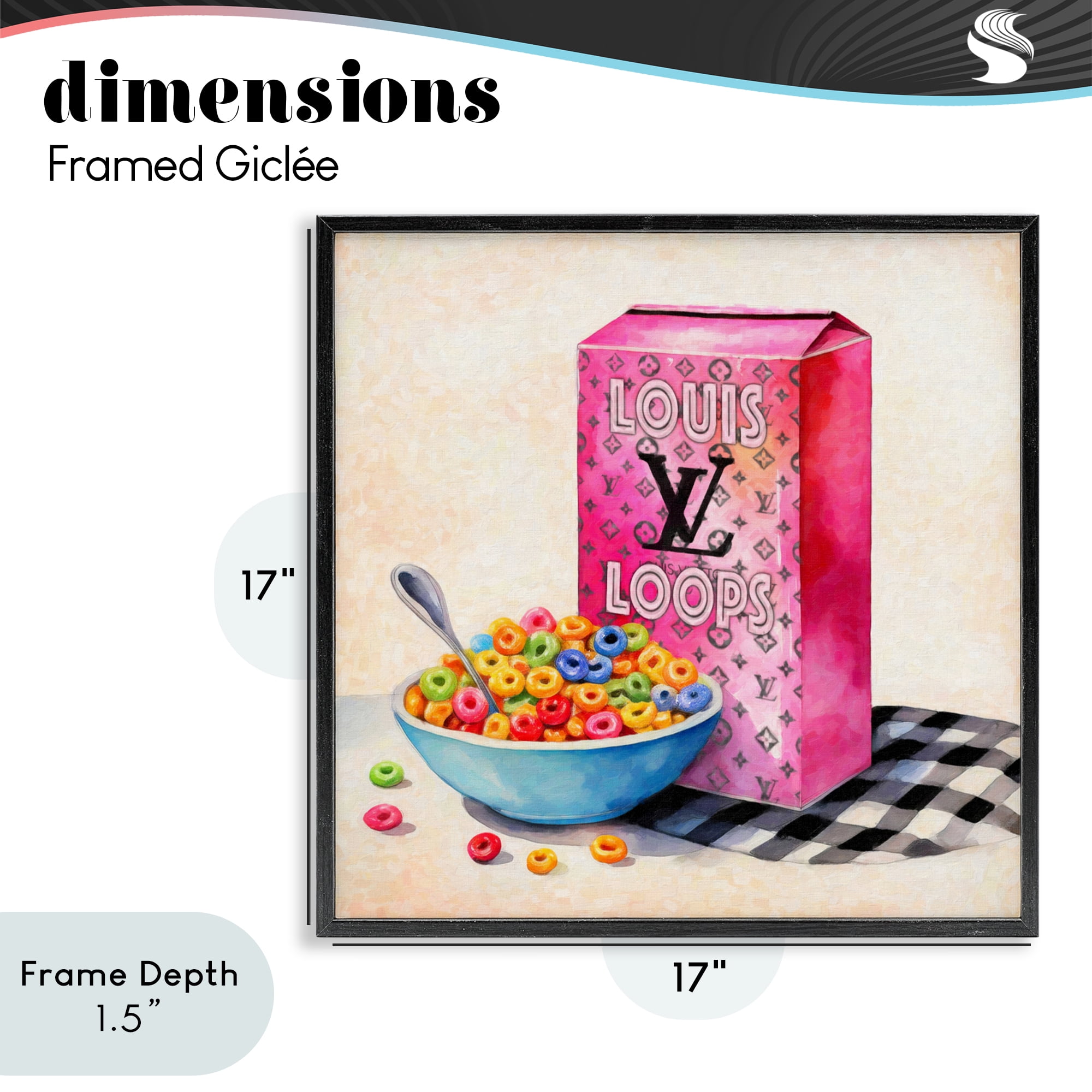 Stupell Industries Fashion Loops Cereal Black Framed Giclee Art, design by Grotto Studios