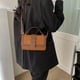 thumbnail image 4 of Bolso de mano de piel sintética para mujer, bandolera de piel, bolso de hombro de moda para mujer, color caqui oscuro, 4 of 5