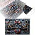 thumbnail image 1 of 3D Floral Print Doormat Set Modern Bath Rug Entryway Carpet High Absorbency Machine Washable Floor Mat For Bathroom Front Door Indoor, 1 of 4