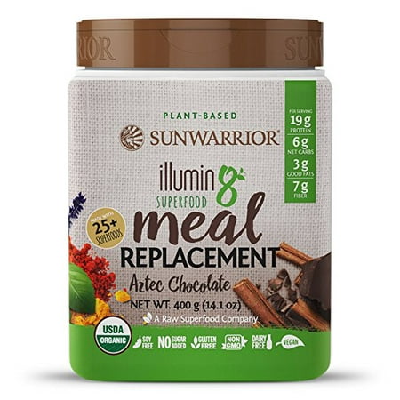 Sunwarrior Illumin8 Organic Superfood Meal Replacement, Chocolate, 14.1 (Best Vegan Meal Replacement)