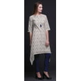 thumbnail image 3 of Bimba Kurti Asymétrique Imprimé Shibori Géométrique Bleu pour Femmes Robe d'Été Indienne Tunique TTTG, 3 of 6