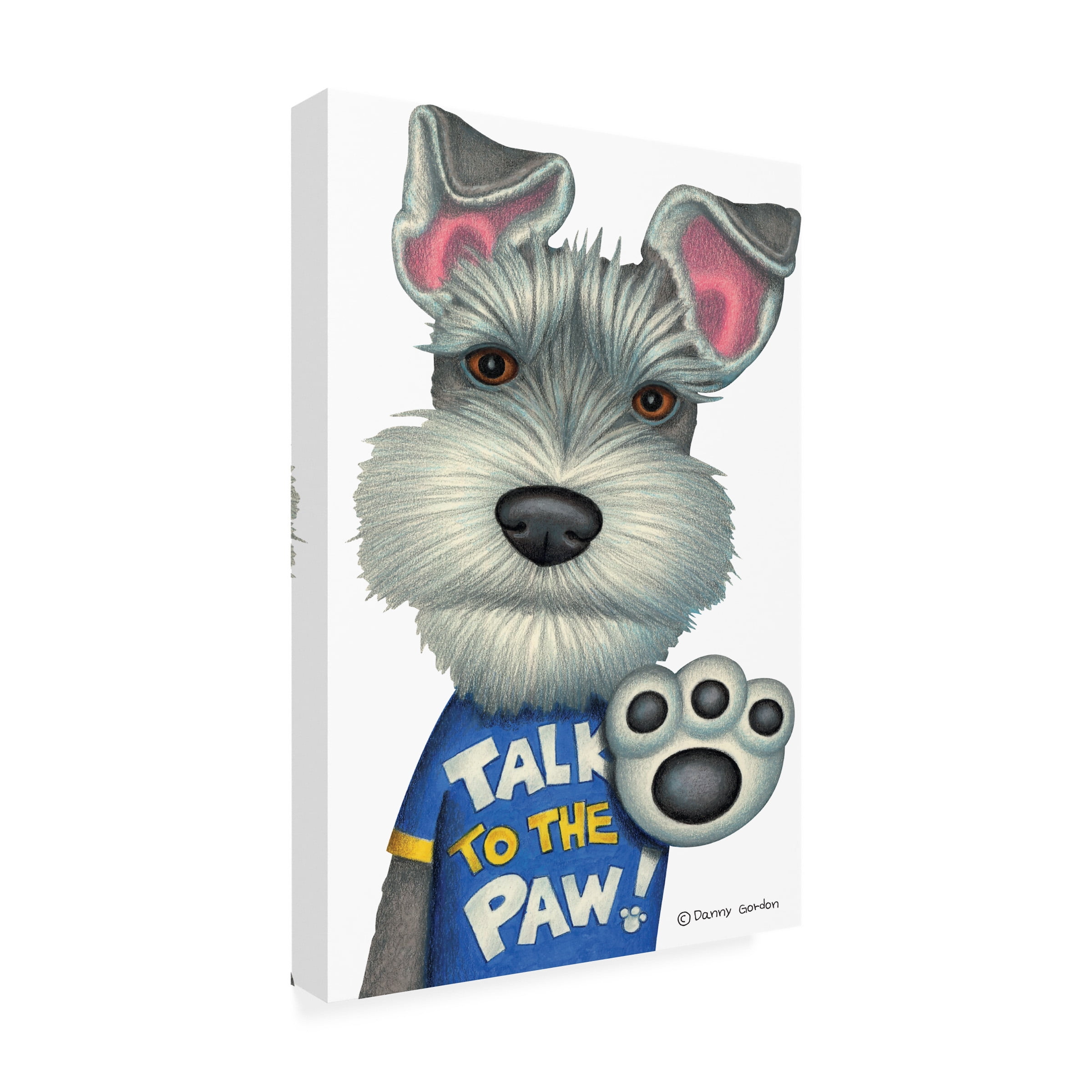 Danny Gordon Art 'Schnauzer Talk to the Paw' Canvas Art