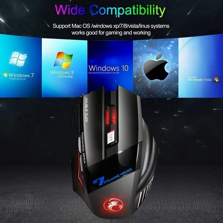 POINTERTECK X7 Wired Gaming Mouse, RGB Backlit, 4 Adjustable DPI