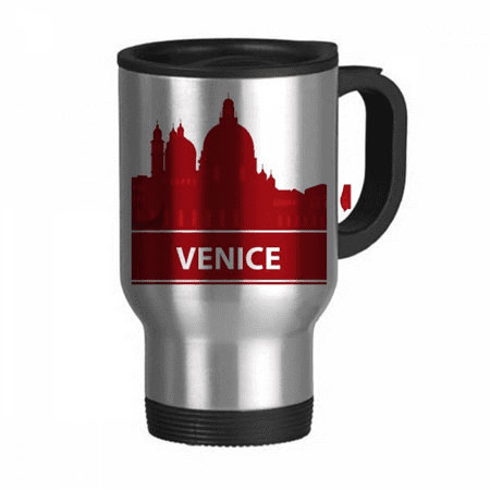 

Venice Italy Red Landmark Pattern Travel Mug Flip Lid Stainless Steel Cup Car Tumbler Thermos