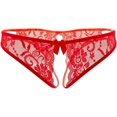 thumbnail image 1 of XmhyTop Bragas Sexy para Mujer con Encaje Floral y Sin Entrepierna, Tejido Elástico, Diseño Atractivo y Cómodo para Momentos Especiales,Talle S Rojo, 1 of 5