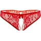 thumbnail image 1 of Zhuge Bragas Sexy para Mujer con Encaje Floral y Sin Entrepierna, Tejido Elástico, Diseño Atractivo y Cómodo para Momentos Especiales,Talle XL Rojo, 1 of 5