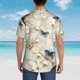 thumbnail image 4 of Balery Elegant Butterflies And Pearls Camisas hawaianas de manga corta para hombre, camisas playeras de corte holgado, camisas de vacaciones con botones,X-Large, 4 of 7