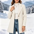 thumbnail image 6 of Women Coat Winter Casual Long Sleeve Solid Color Button Front Lapel Coat with Pockets Soft Loose Fit Cozy Outerwear for Office Wear, 6 of 6